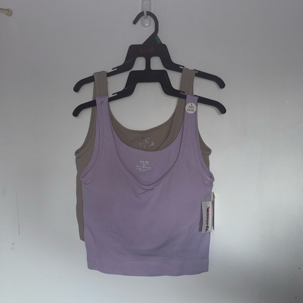 Pro-fit 2 pack purple and beige bralette xl
